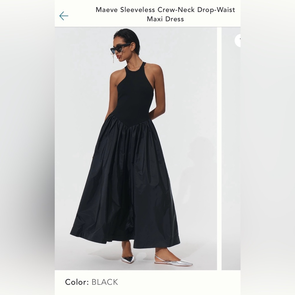 Anthropologie black Maeve crew neck dress med NWT